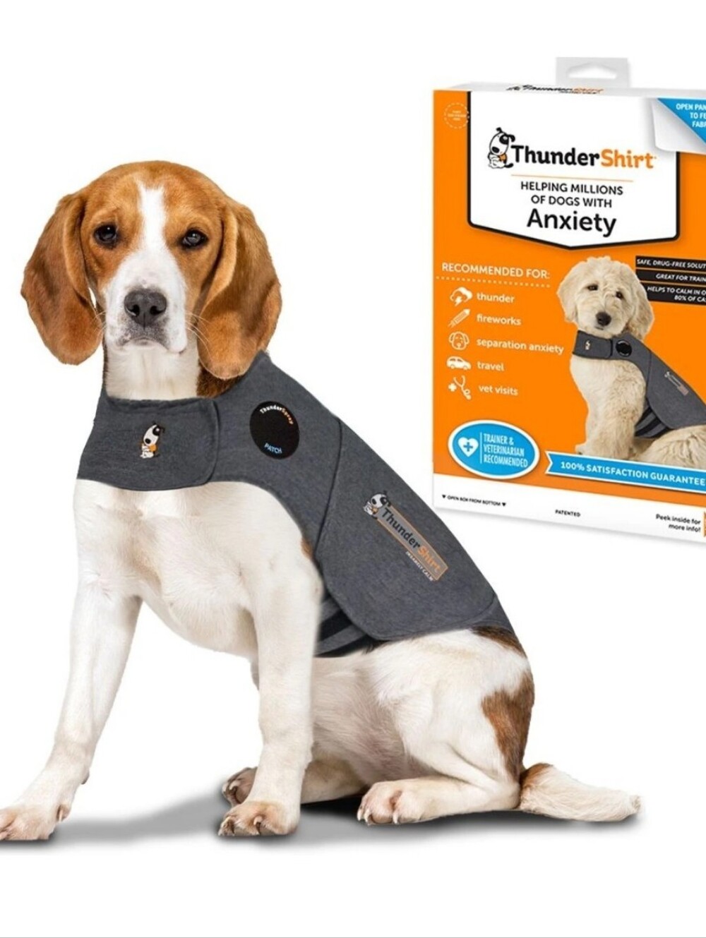 ThunderShirt Classic Calming Dog Jacket - Gray - Size Medium